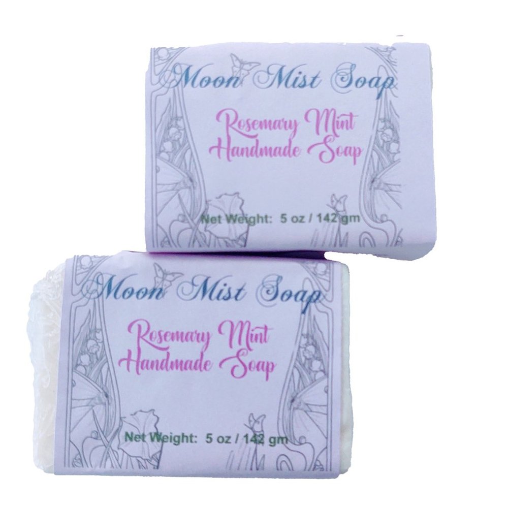 Rosemary Mint - Homemade Handmade Vegan Soap Bar 5 Ounces